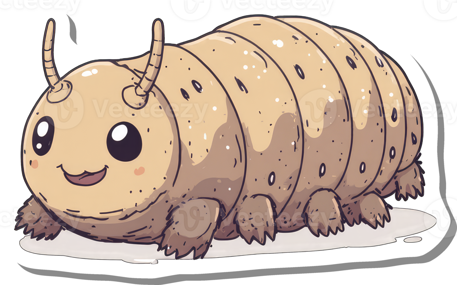 Adorable Cartoon Creature With Antennas And Segmented Body png