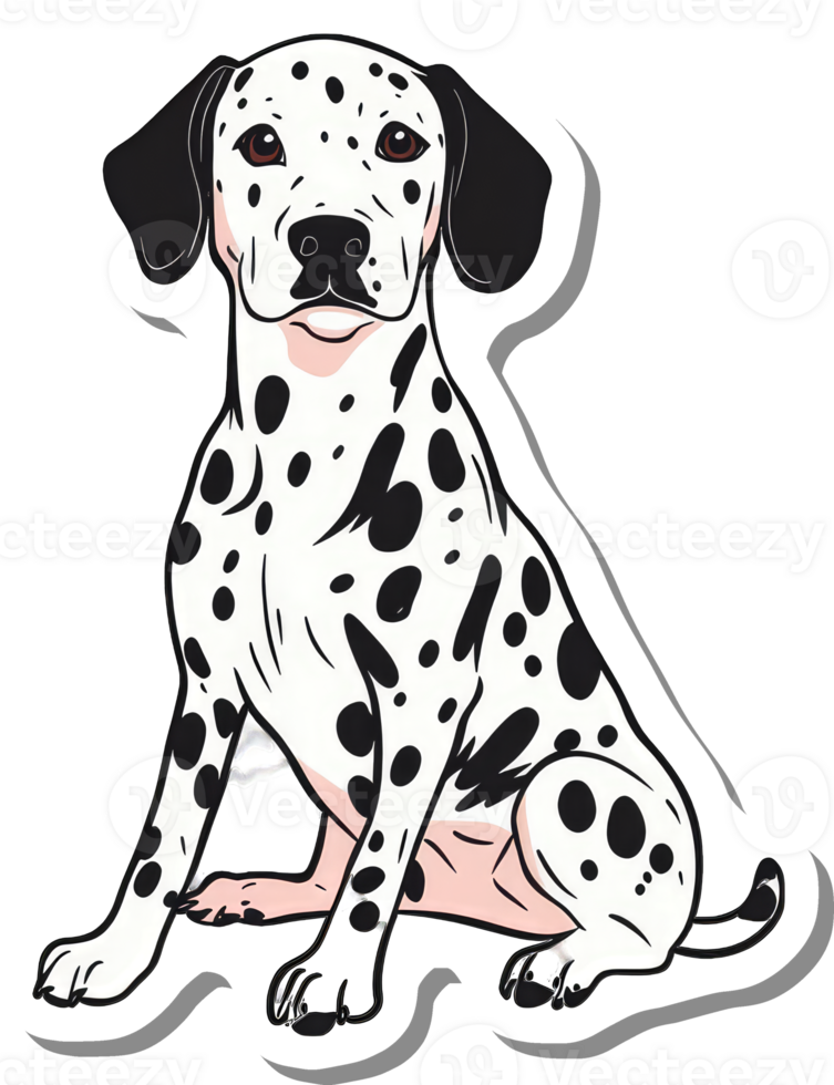 Adorable Dalmatian Puppy Sitting Calmly png