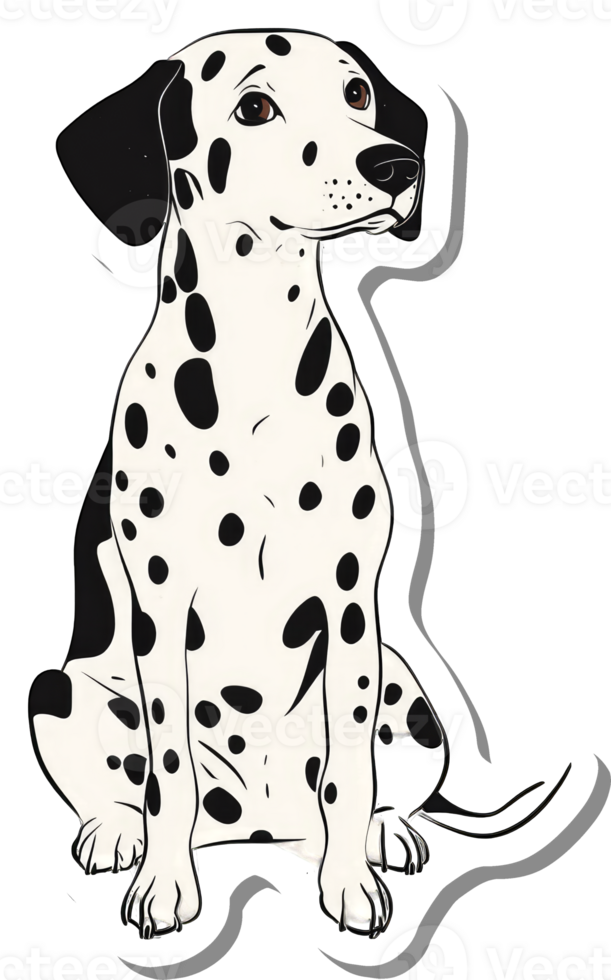 A Dalmatian Dog Sitting Calmly and Serene png