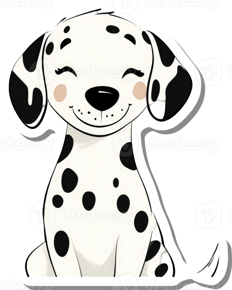 Adorable Dalmatian Puppy Sitting Happily Smiling png