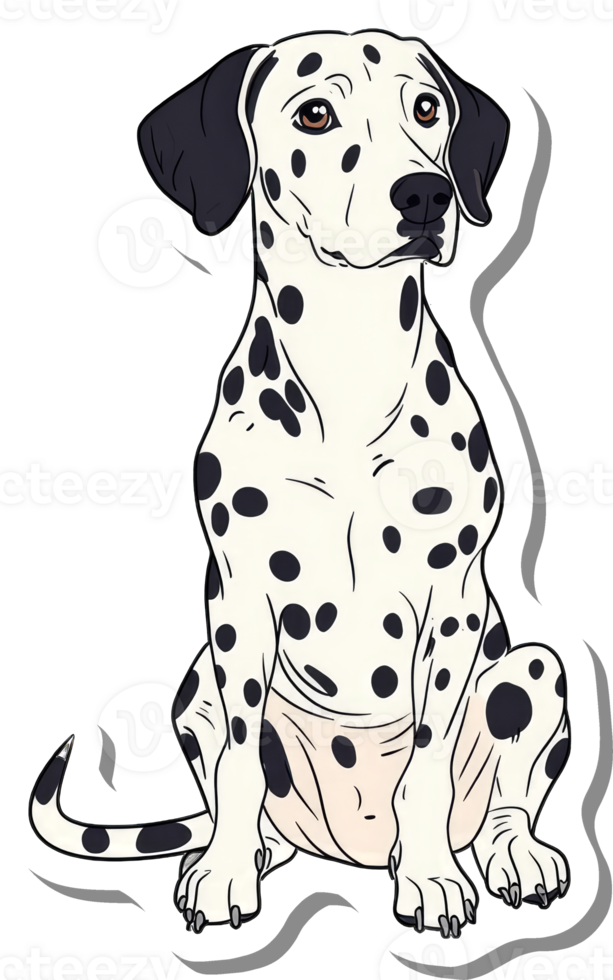 A Dalmatian Dog Sitting Calmly and Patiently png