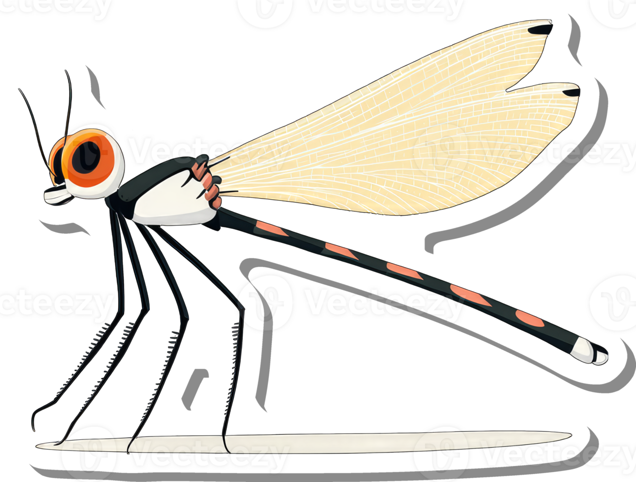 A Colorful Damselfly Illustration Shows Intricate Details png