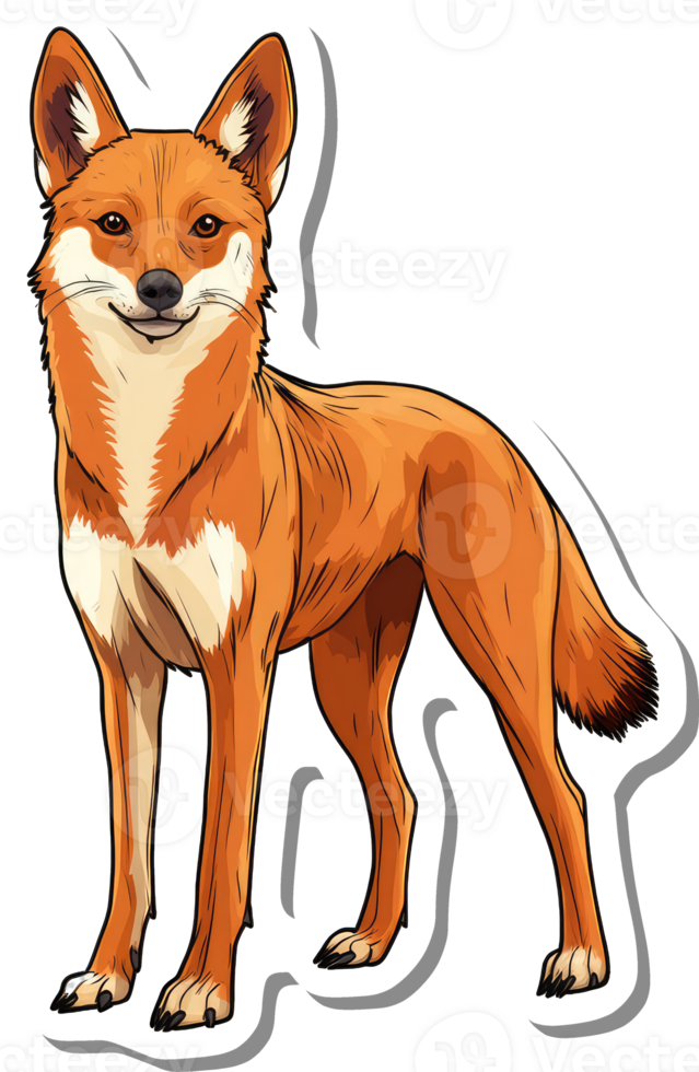 A Striking Illustration of an Ethiopian Wolf png