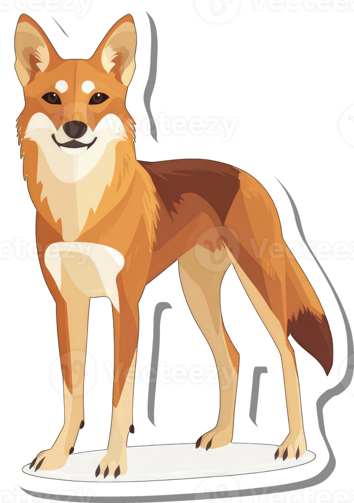 A Dhole Stands Proudly Displaying Its Striking Coat png