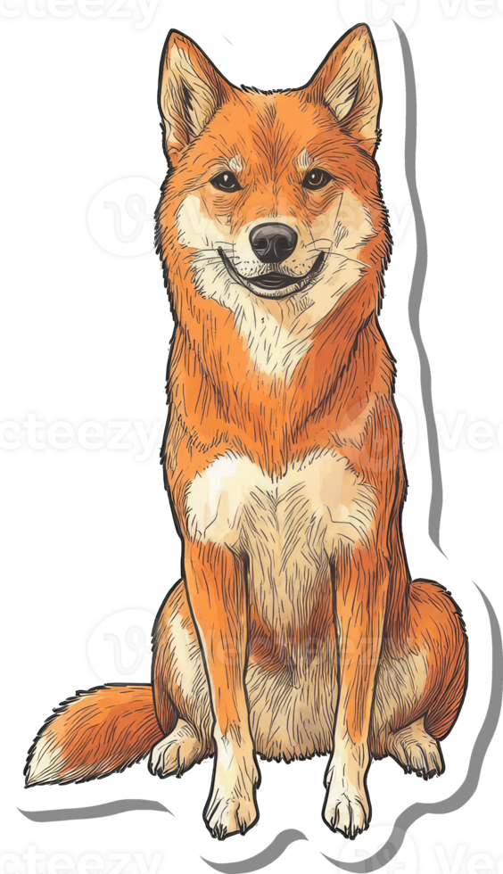 A happy Shiba Inu dog sits patiently for a photo png