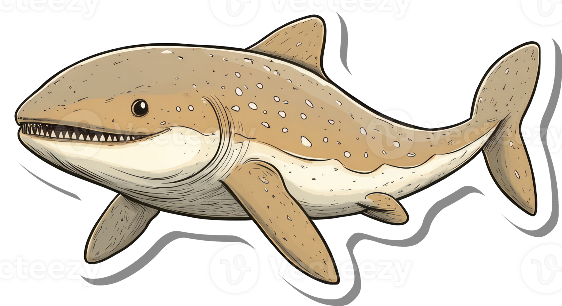 Illustration of a prehistoric spotted shark png