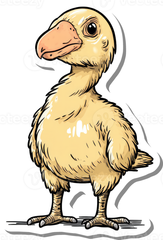 Adorable Baby Dodo Bird Cartoon Illustration png