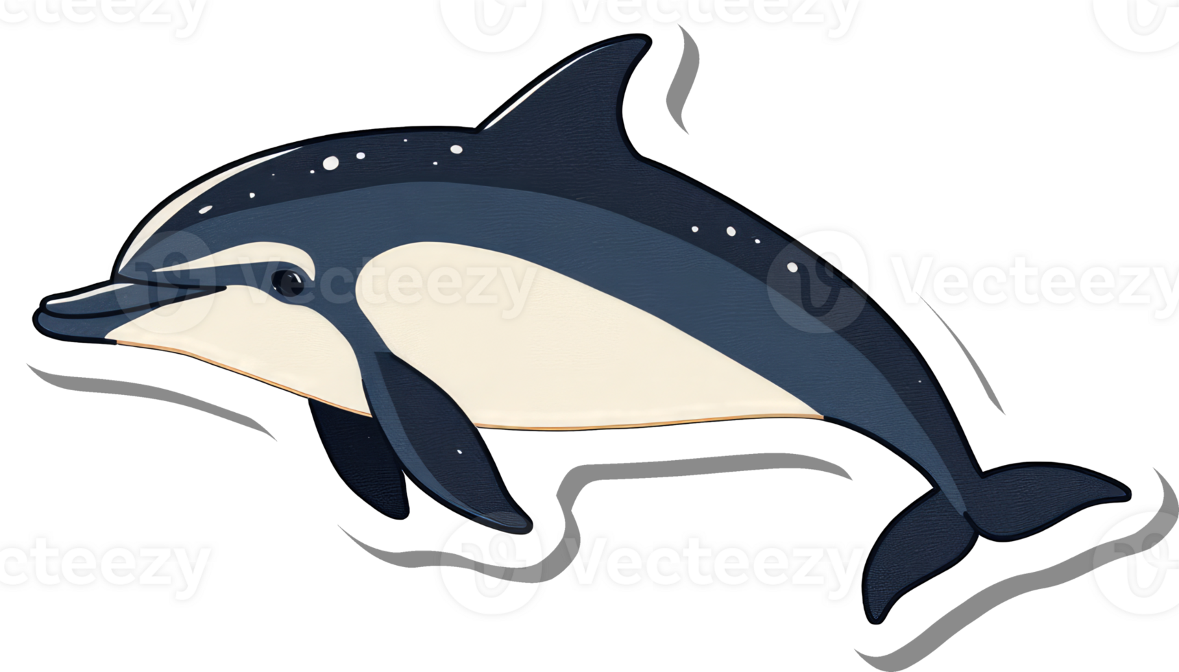 A Charming Illustration Of A Dusky Dolphin Leaping png
