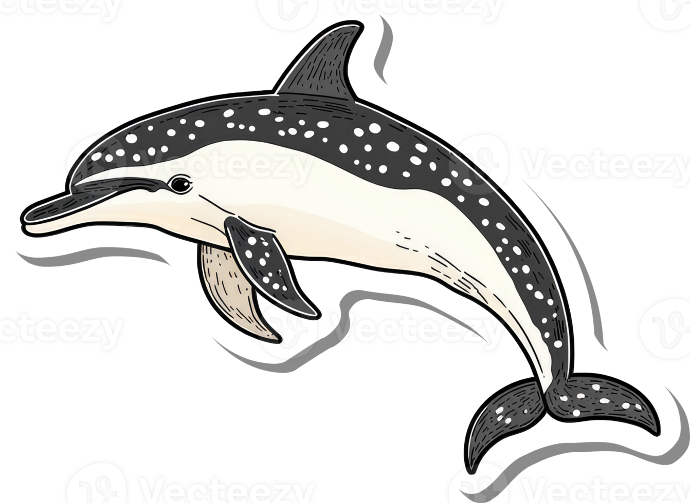 A Spotted Dolphin Leaps Through Ocean Water png