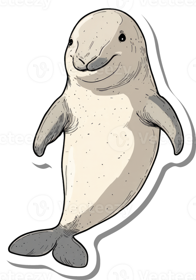 A Smiling Baby Porpoise Cartoon Illustration png