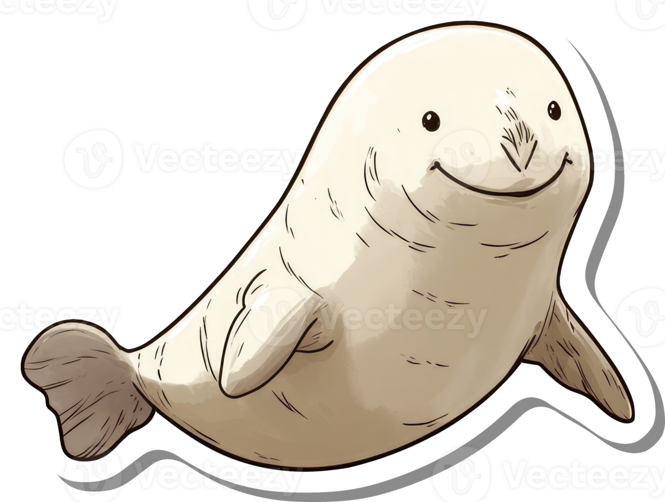 A Happy Smiling Cartoon Seal Character Illustration png