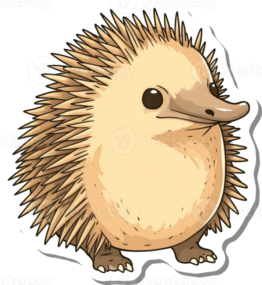 Adorable Echidna Illustration Featuring Spines and a Unique Snout png