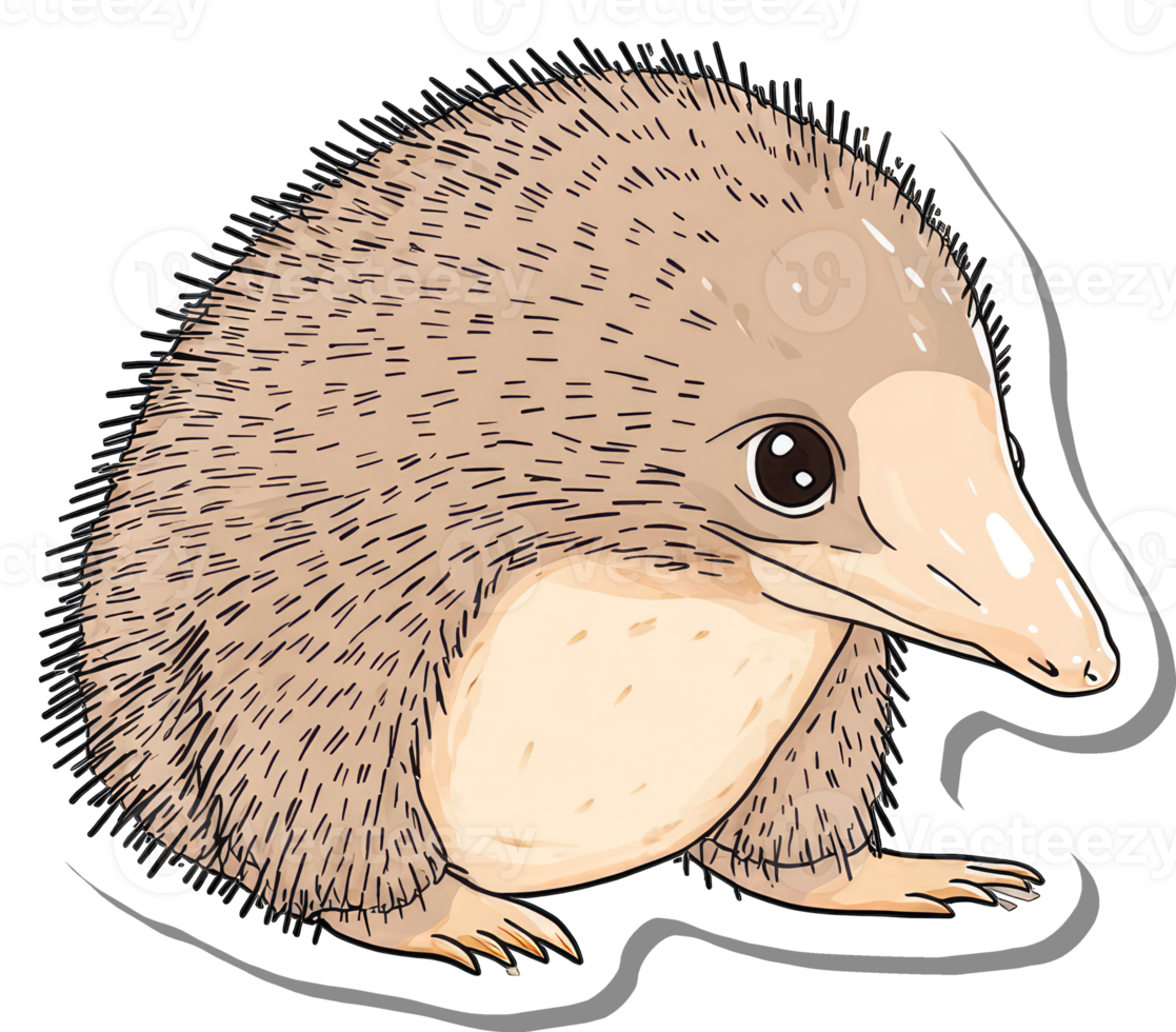 Adorable illustration of a small echidna png