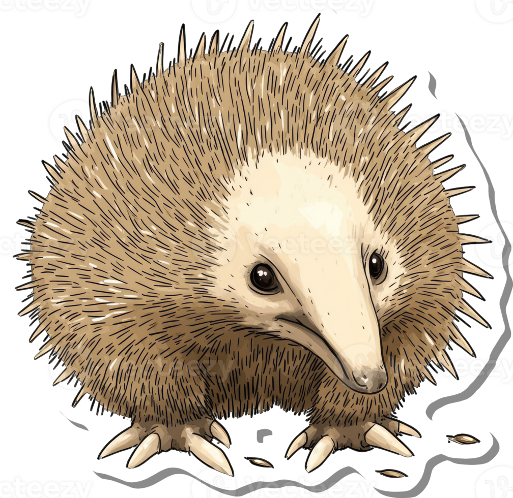 A Cute Echidna Illustration Shows Spines And Claws png