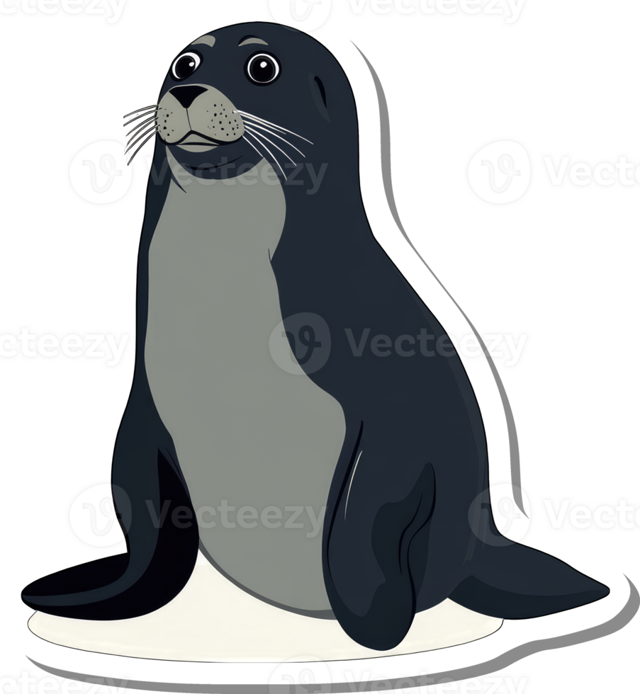 Adorable Seal Sitting on White Background png