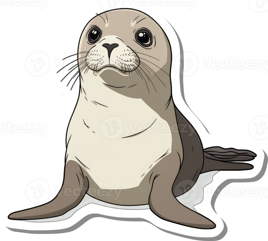 Adorable Seal Pup Sitting Calmly Observing png