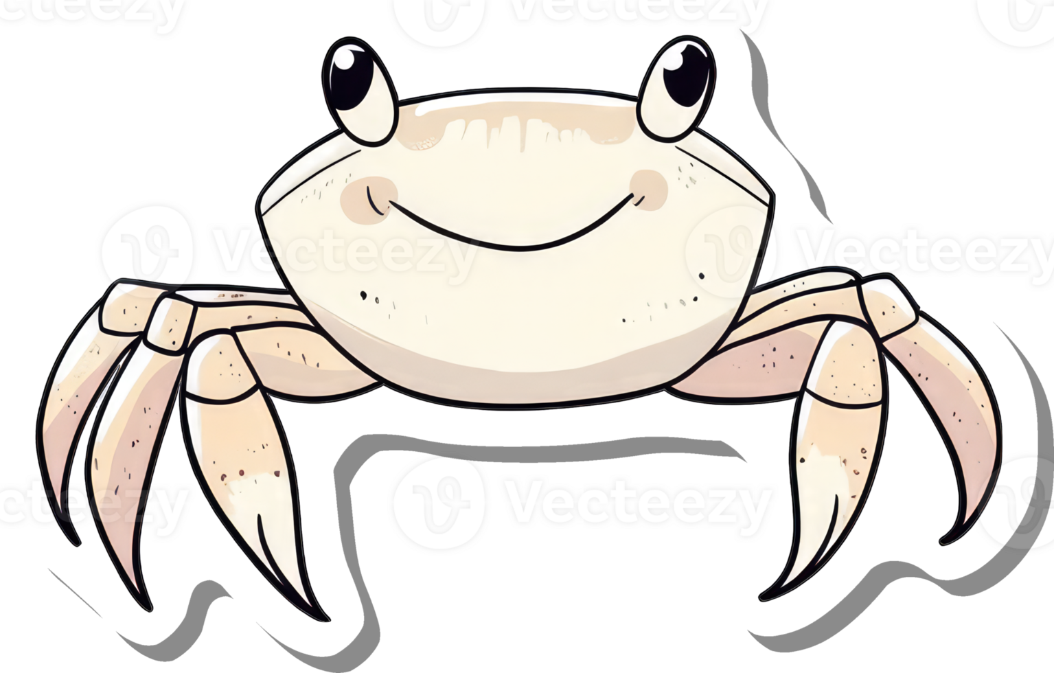A Happy Cartoon Crab Smiles Widely png