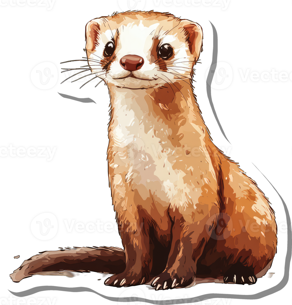 Adorable Brown Ferret Sitting Calmly png
