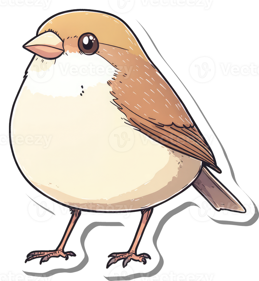 A Cute Cartoon Drawing Of A Small Brown Bird png