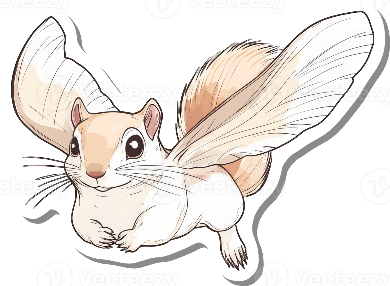 Adorable Flying Squirrel Soaring Through Air png