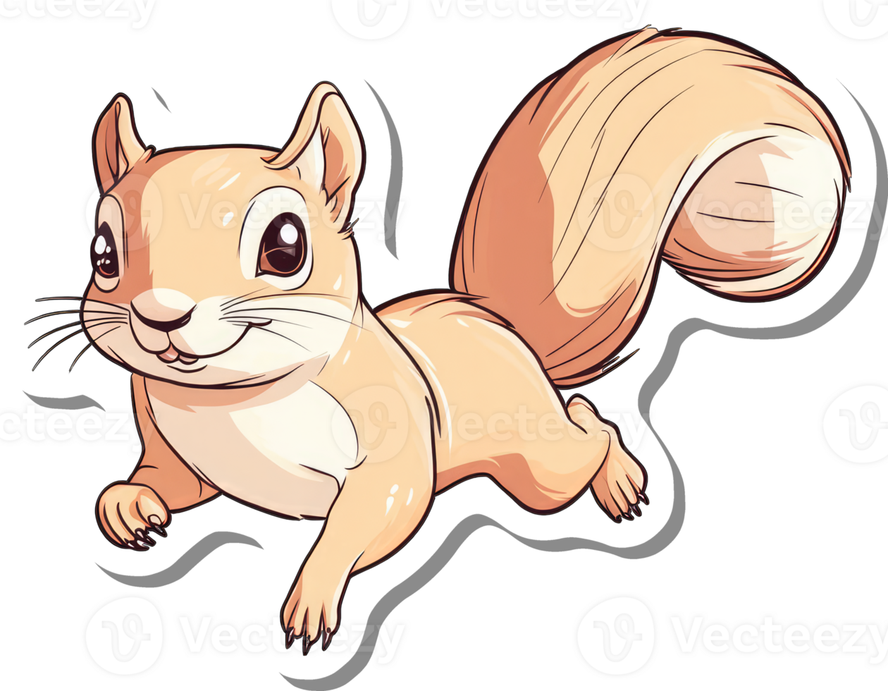 An Adorable Cartoon Squirrel Leaps Joyfully png