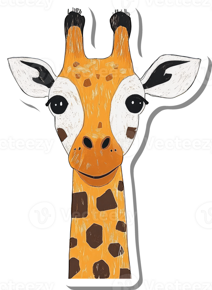 Adorable Giraffe Portrait Showing Head and Neck png