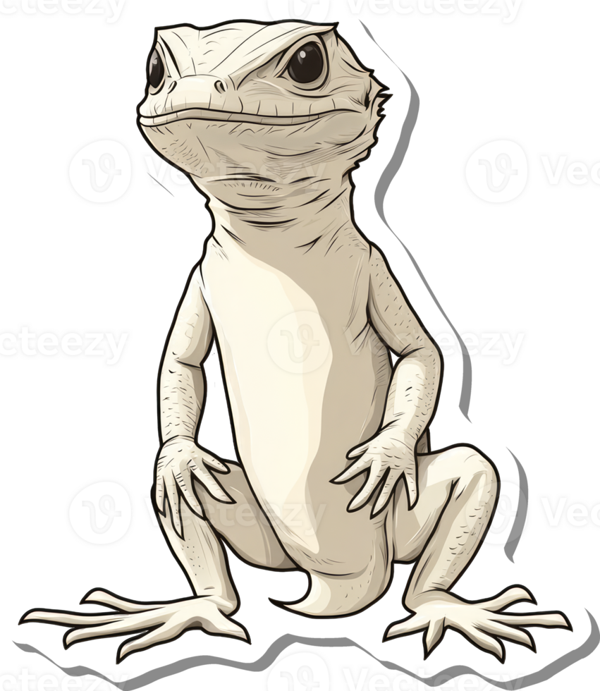 A light beige crested gecko sits alertly png