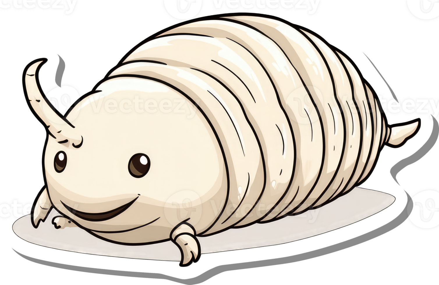 Adorable Cartoon Segmented Creature With Horn png