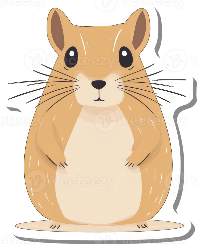 Adorable Cartoon Hamster Illustration Featuring Cute Features png