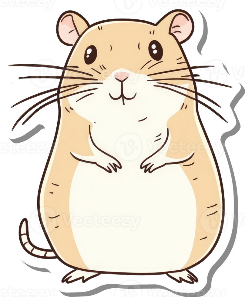 Adorable Cartoon Hamster Shows Happy Expression png