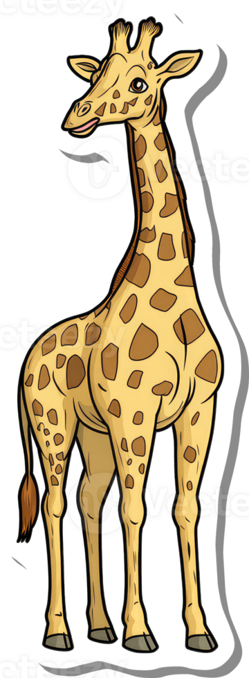 A Cartoon Giraffe Stands Tall With Brown Patches png