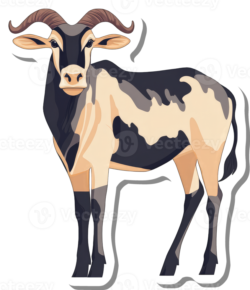 A Roan Antelope Stands Calmly Against A Black Background png