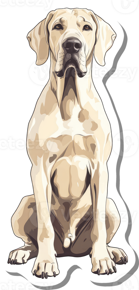 A Cream Colored Great Dane Sitting Calmly png