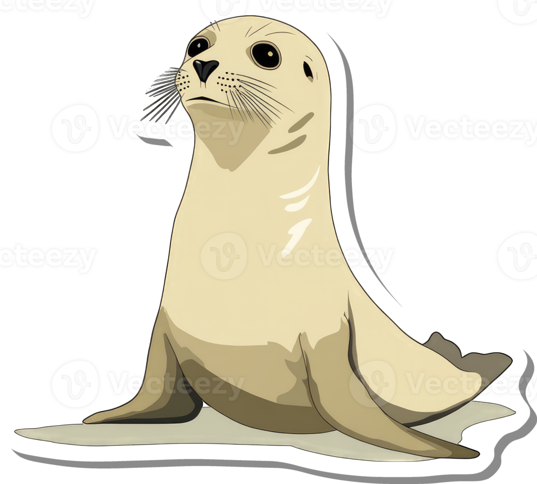Adorable Young Seal Pup Sitting on Sand png