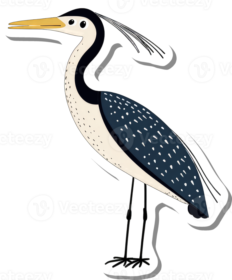 A stylized illustration of a heron bird png