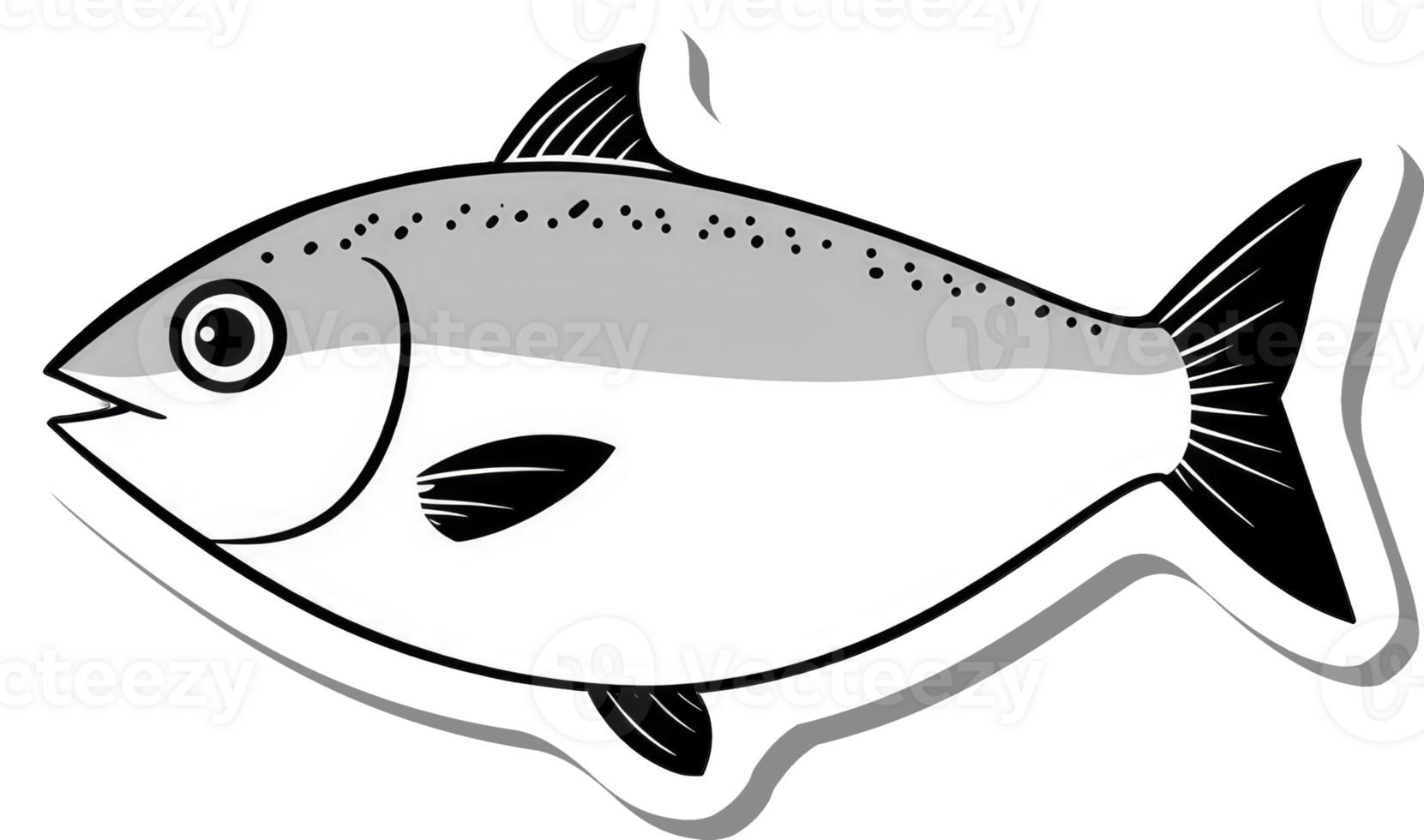 A Simple Illustration Of A Grey Fish png
