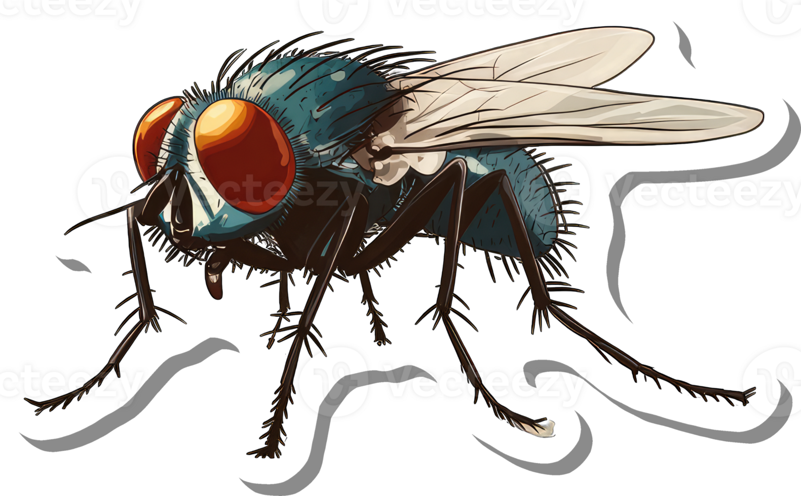 Detailed Illustration of a Blow Fly Insect png