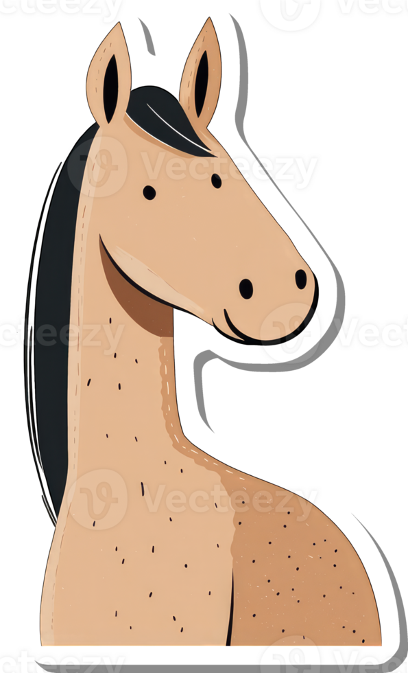 A Tan Horse With A Dark Mane Sticker png