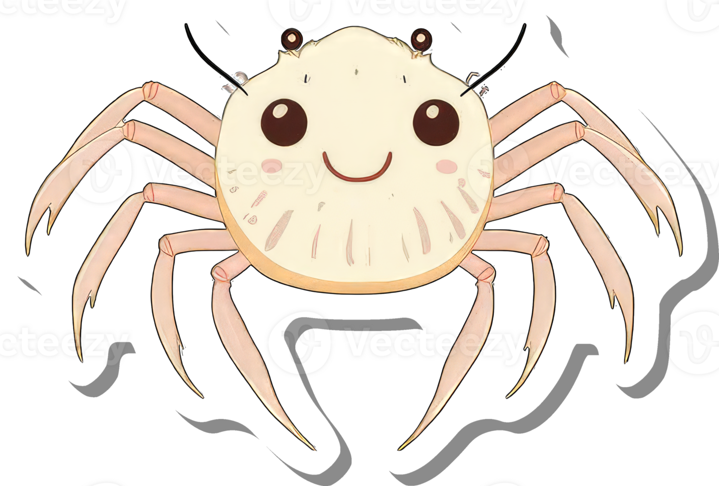 Adorable Cartoon Crab with a Happy Face png