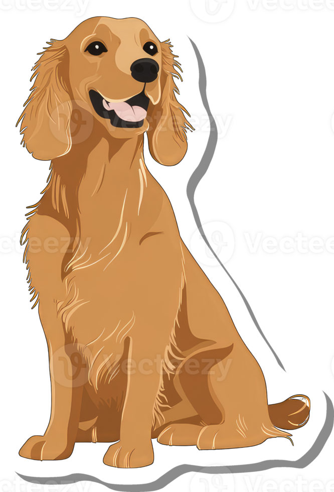 Golden Cocker Spaniel Dog Sitting Happily png