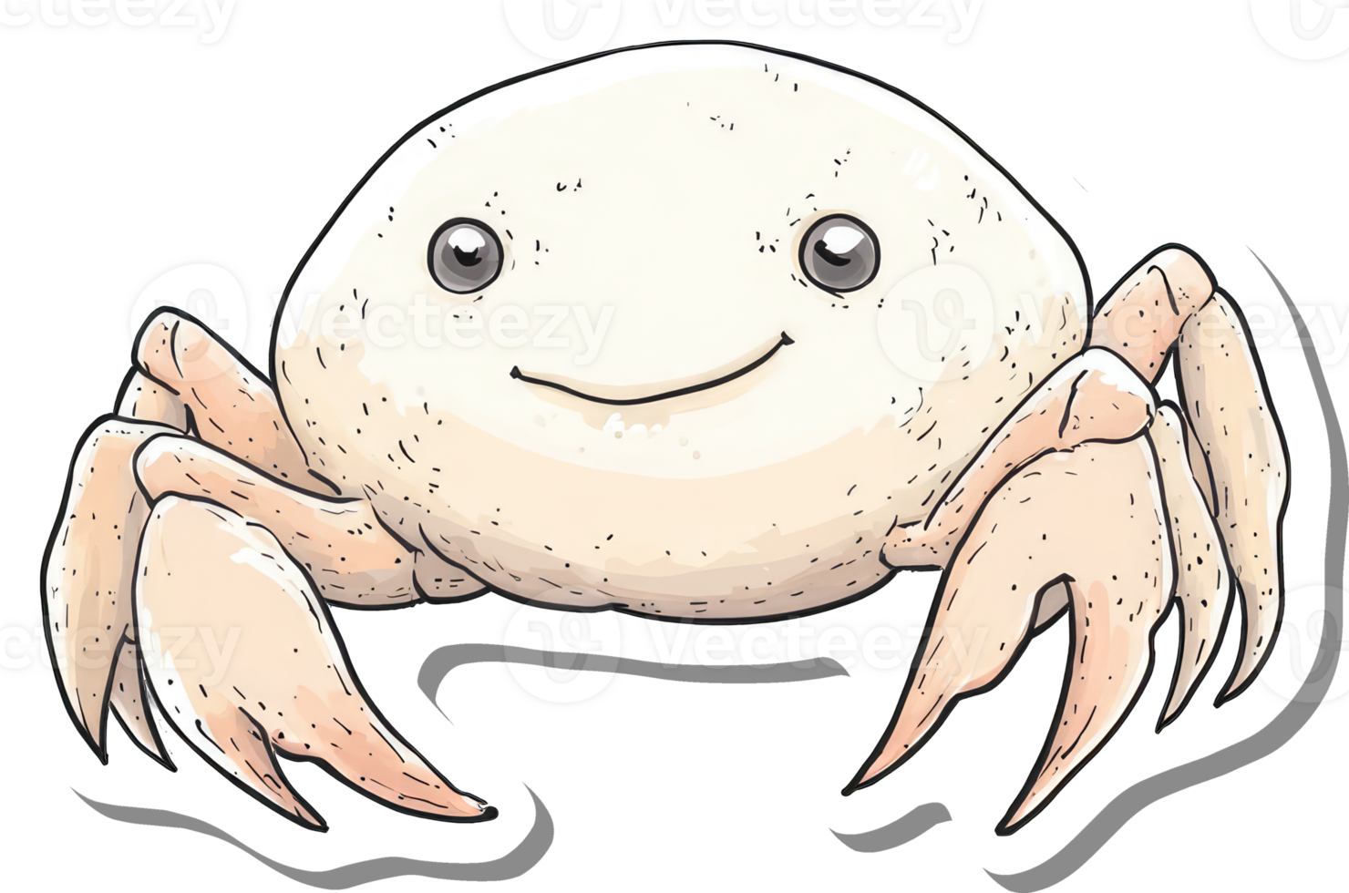 Happy Cartoon Crab With Big Claws And A Smile png
