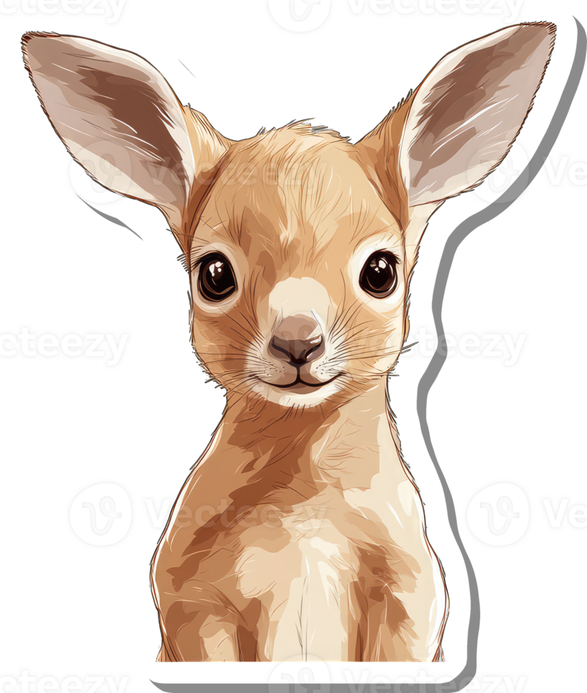 Adorable Baby Deer Portrait Artistic Illustration png