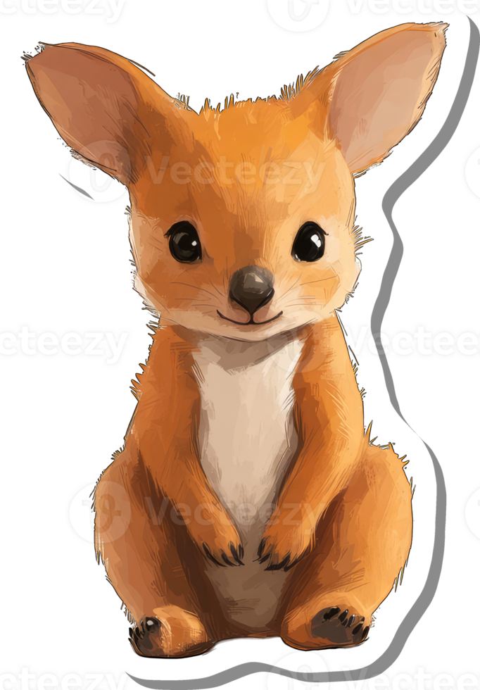 Adorable Baby Kangaroo Sitting Calmly png