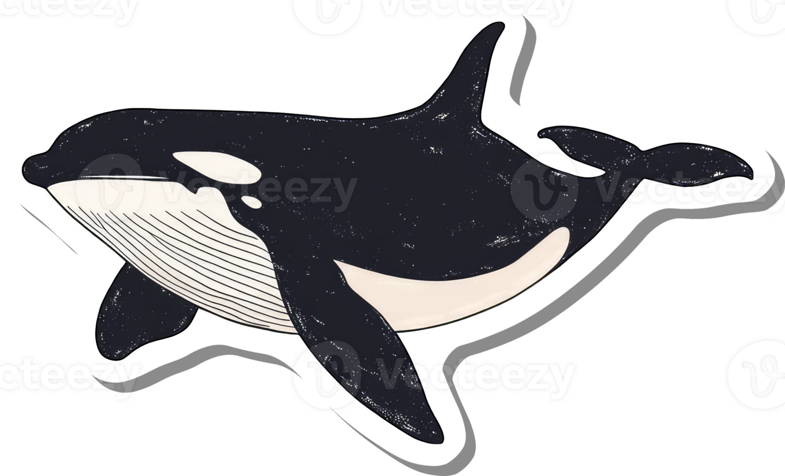 Orca Whale Sticker Aquatic Ocean Mammal Illustration png