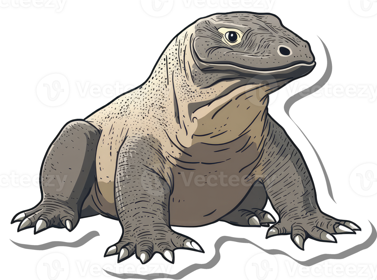 Komodo Dragon Illustration Showing Detail And Texture png