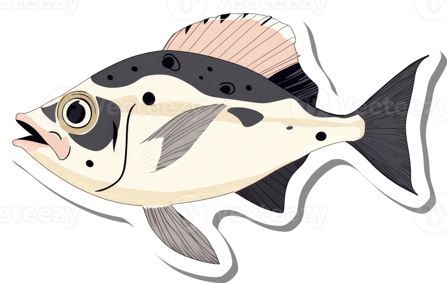 A stylized illustration of a unique fish species png