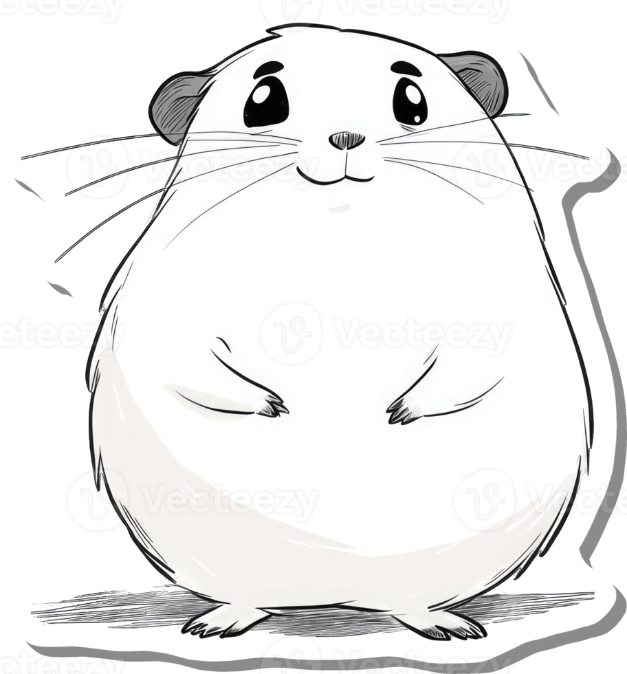 A Cute White Hamster Looks Up Happily png