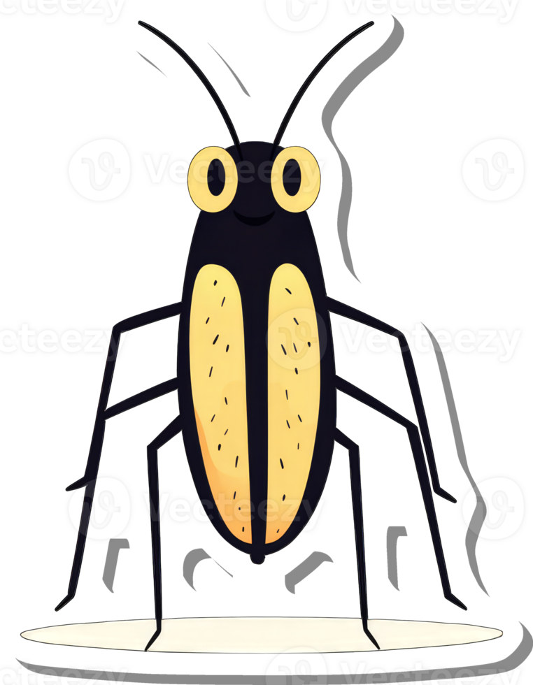 A Cartoon Illustration Of A Friendly Yellow And Black Insect png