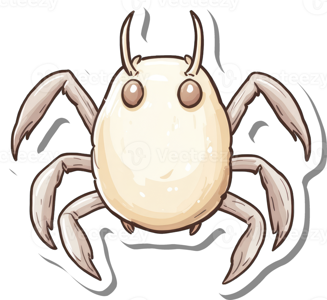 Adorable Cartoon Crab Illustration Featuring Unique Design png