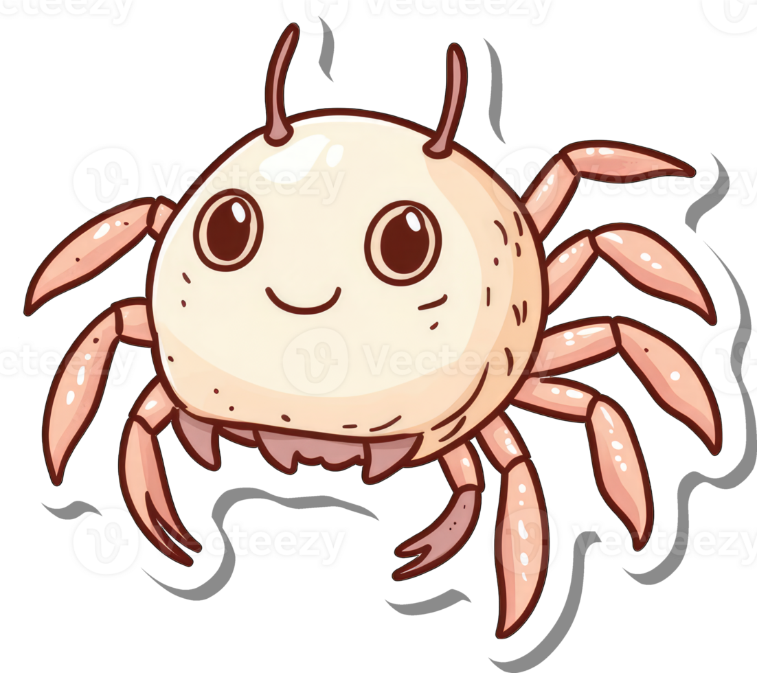 Adorable Cartoon Crab With Big Eyes And A Smile png